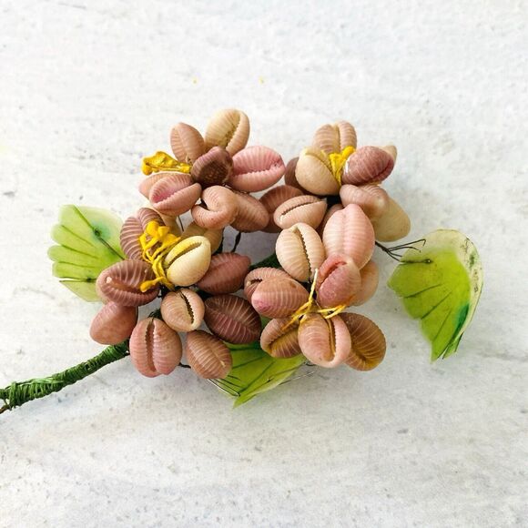 Vintage Millinery Bridal Flowers Lot Picks Bouquets Tiaras Hand Made Tiny Shells - Picture 12 of 16